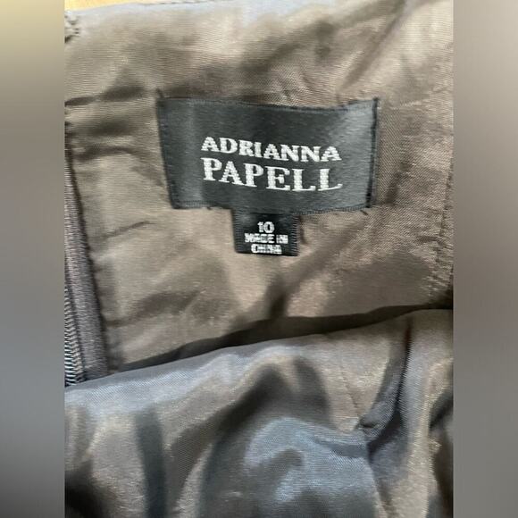 Adrianna Papell Brown Shiny Metallic Mini Dress- Size 10 - Picture 7 of 15